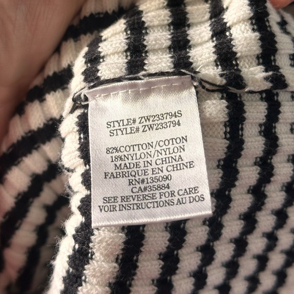 Z Supply Striped Birdie off Shoulder Black and White striped Women's Top - Picture 8 of 8